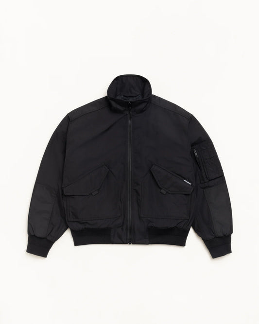 STUSSY MOCK NECK FLIGHT BOMBER BLACK