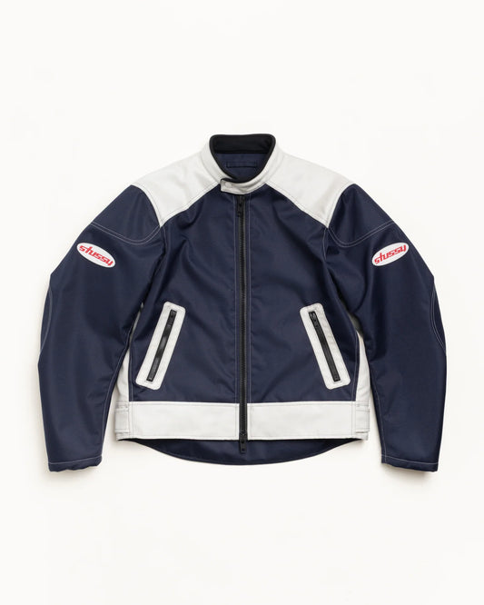 STUSSY MOTO JACKET NAVY