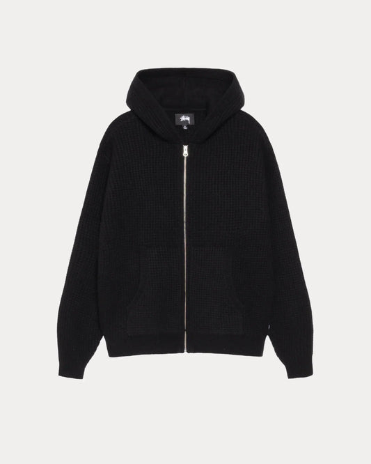 STUSSY WAFFLE CASHMERE ZIP HOODIE