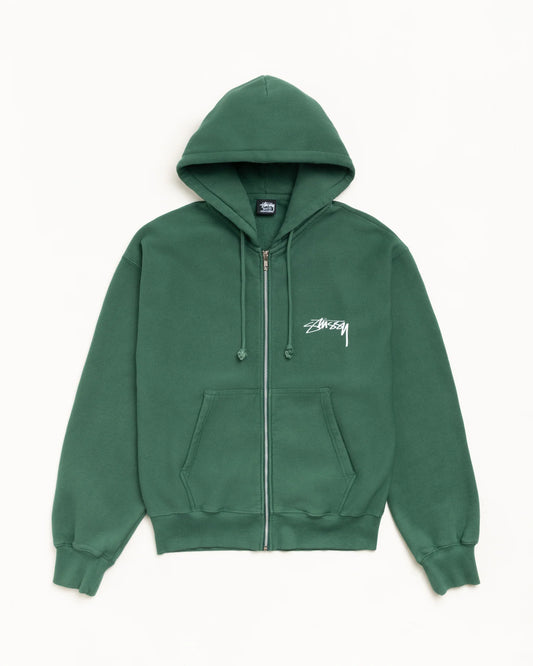 STUSSY SKATE STACK ZIP HOODIE PIGMENT DYED