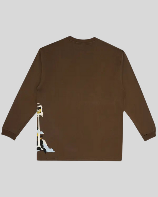 STUSSY LONG SLEEVE TEE 'BROWN'