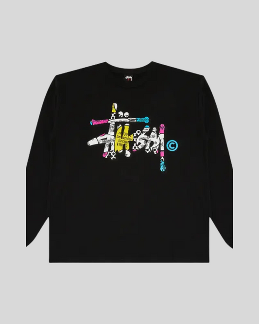 STUSSY LOGO GRAFFITTI LONG-SLEEVE TEE